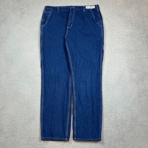 Carhartt Dungaree Fit Carpenter Men 38x32 Blue Workwear Jeans 382-83 Denim Pants